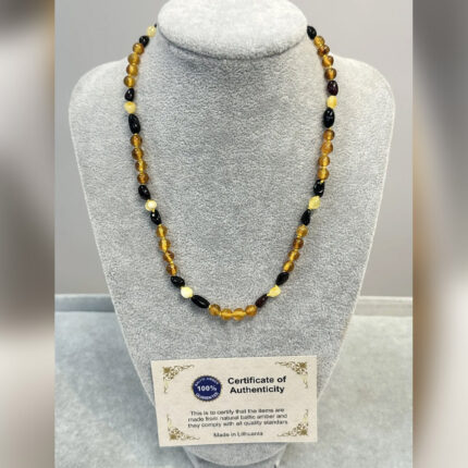 Çocuk Şifa Kaynağı Orijinal Sertifikalı Multicolor Damla Kehribar Kolye