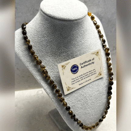 Fosilli Damla Kehribar Yetişkin Kolye