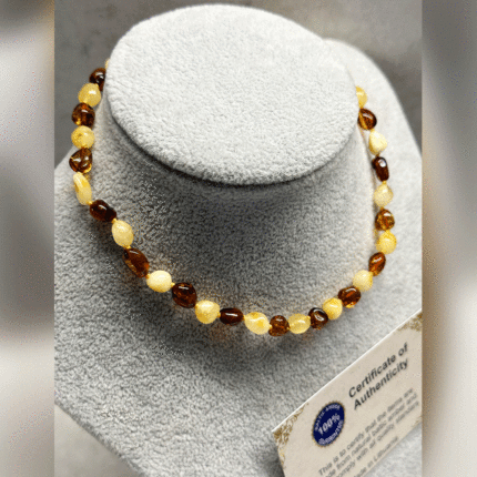 Bebek Şifa Kaynağı Orijinal Sertifikalı Elegan Damla Kehribar Bebek Kolyesi