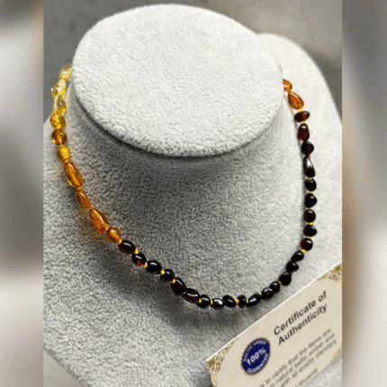 Multicolor Süzme Damla Kehribar Bebek Kolyesi