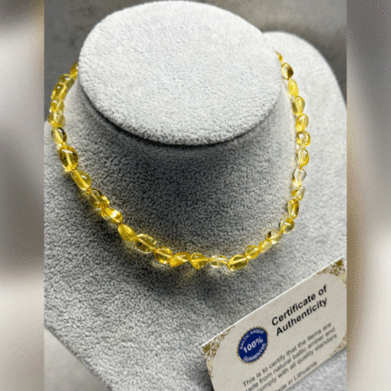 Bebek Şifa Kaynağı Orijinal Sertifikalı Sarı Damla Kehribar Bebek Kolyesi