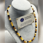 Karışık Renkli Damla Kehribar Çocuk Kolyesi