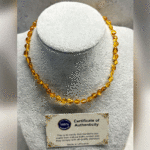 Bebek Şifa Kaynağı Orijinal Sertifikalı Turuncu Damla Kehribar Bebek Kolyesi - Görsel 2