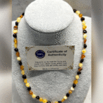 Çocuk Şifa Kaynağı Orijinal Sertifikalı Karışık Renkli Damla Kehribar Çocuk Kolyesi - Görsel 2