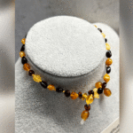 Bebek Şifa Kaynağı Orijinal Sertifikalı Çift Renkli Damla Kehribar Bebek Kolyesi - Görsel 3