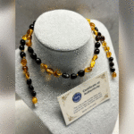 Yetişkin Şifa Kaynağı Orijinal Sertifikalı Üç Sıra Damla Kehribar Yetişkin Kolye - Görsel 3