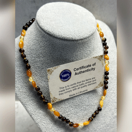 Çiçek Damla Kehribar Çocuk Kolyesi