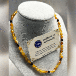 Çiçek Damla Kehribar Çocuk Kolyesi