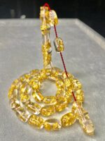 24 Ayar Altın Parçacıklı Uçak Camı Golden Rosary Özel Tasarım Ahşap Kutulu Tesbih - Görsel 5