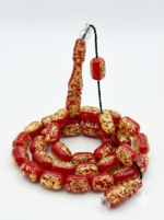 24 Ayar Altın Parçacıklı Uçak Camı Golden Rosary Özel Tasarım Ahşap Kutulu Tesbih - Görsel 2